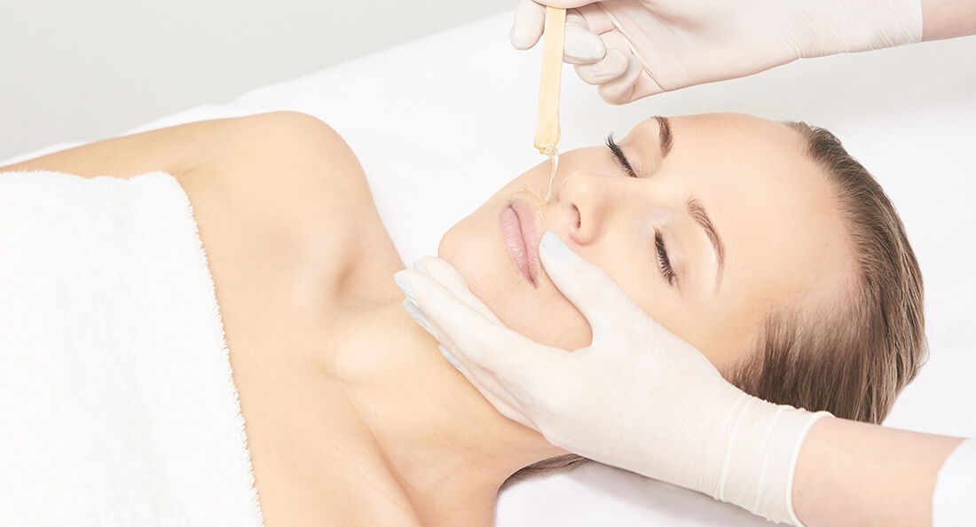 Sugar hair removal from woman body wax epilation spa procedure procedure beautician female-mustache
